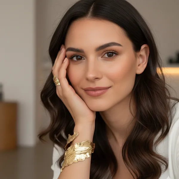Gold_Golden_Leaf_Bracelet_And_Ring_Set_For_Women